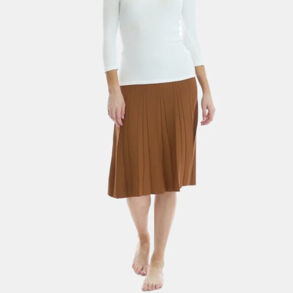 DressBlank Pleated Coffee Skirt XS - Picture 1 of 5